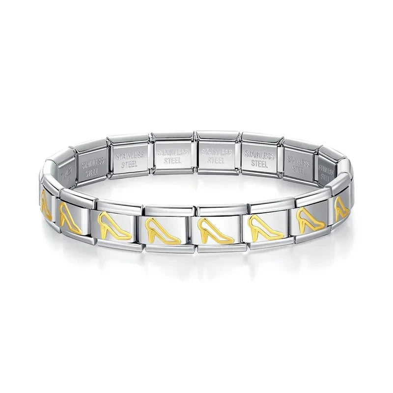 Pulseira Italiana de Charm Salto Alto Gold