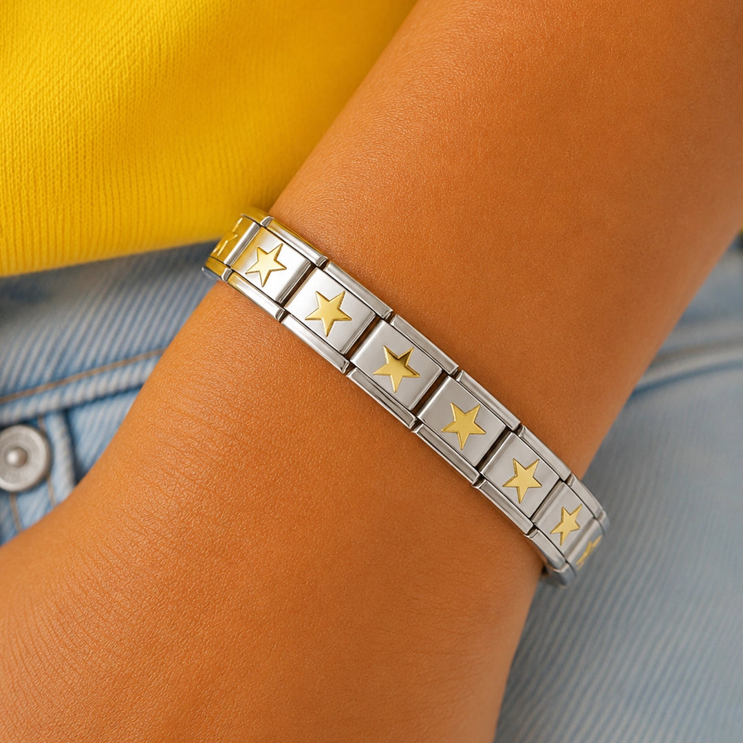 Pulseira Italiana de Charm Star Gold