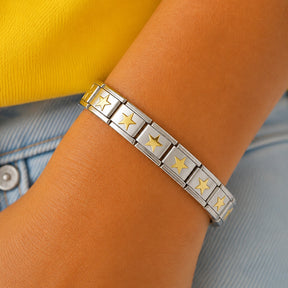 Pulseira Italiana de Charm Star Gold