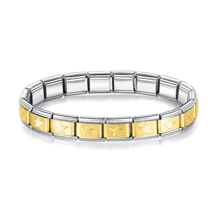 Pulseira Italiana de Charm Star Gold Line
