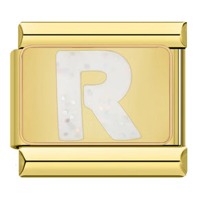 Charm Iniciais Dourado com Glitter - Blisca®