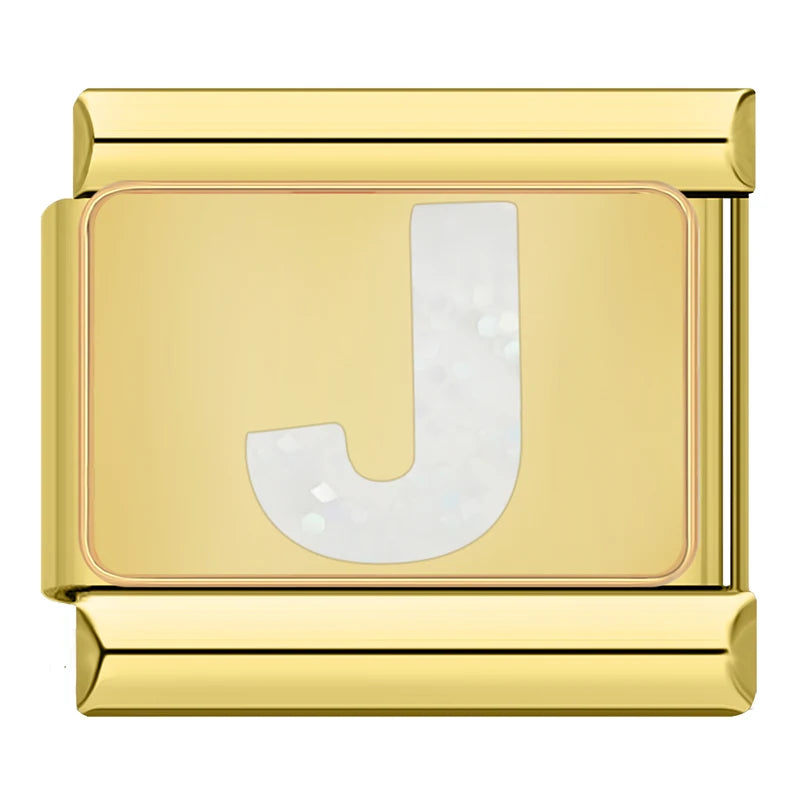 Charm Iniciais Dourado com Glitter - Blisca®