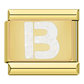 Charm Iniciais Dourado com Glitter - Blisca®