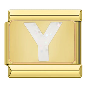 Charm Iniciais Dourado com Glitter - Blisca®