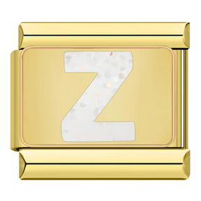 Charm Iniciais Dourado com Glitter - Blisca®