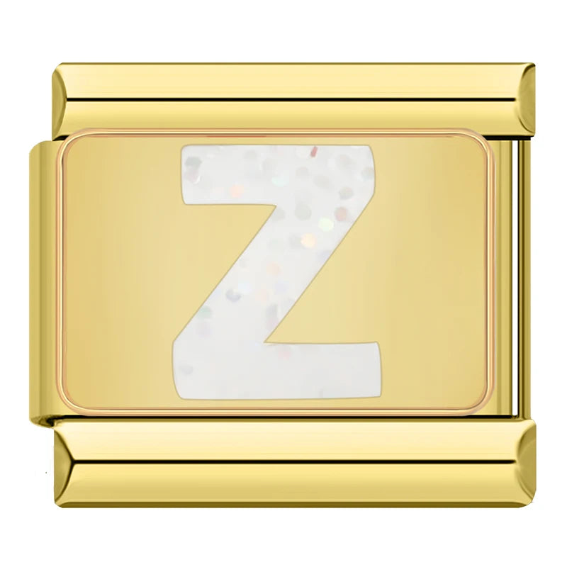 Charm Iniciais Dourado com Glitter - Blisca®