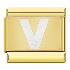 Charm Iniciais Dourado com Glitter - Blisca®