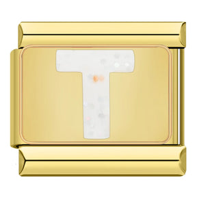 Charm Iniciais Dourado com Glitter - Blisca®