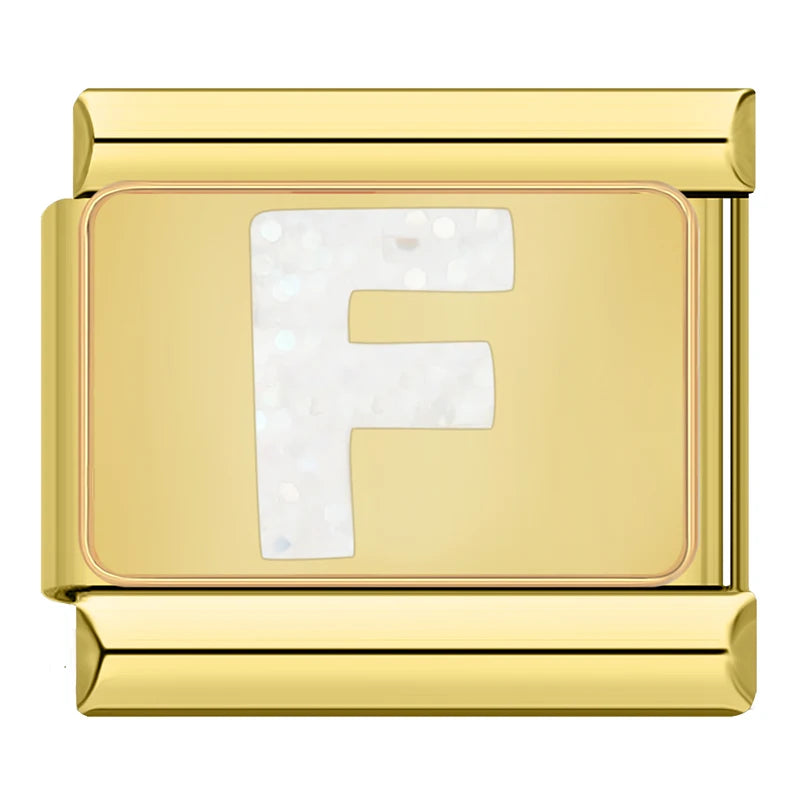 Charm Iniciais Dourado com Glitter - Blisca®