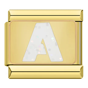 Charm Iniciais Dourado com Glitter - Blisca®