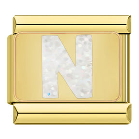 Charm Iniciais Dourado com Glitter - Blisca®