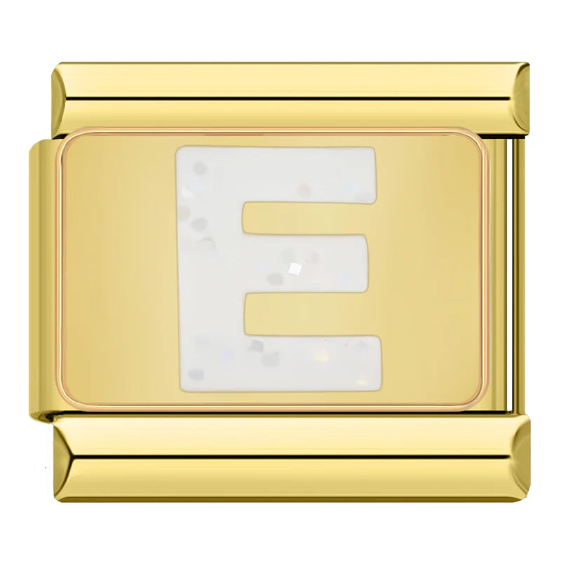 Charm Iniciais Dourado com Glitter - Blisca®
