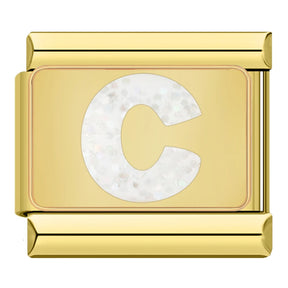 Charm Iniciais Dourado com Glitter - Blisca®