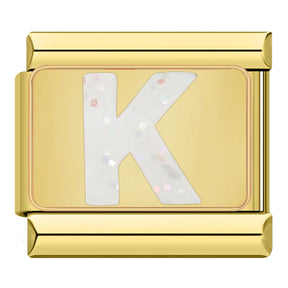 Charm Iniciais Dourado com Glitter - Blisca®