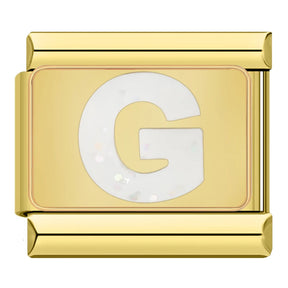 Charm Iniciais Dourado com Glitter - Blisca®